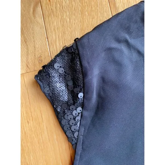Mossimo Black Dress~Sequined Cap Sleeves S/P - Picture 3 of 5